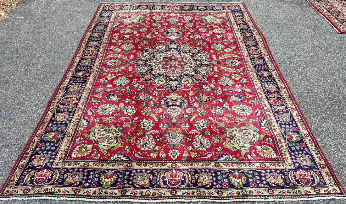 VINTAGE PERSIAN TABRIZ HAND KNOTTED RUG, 7.10 x 10.10 (239cm x 330cm) - 3