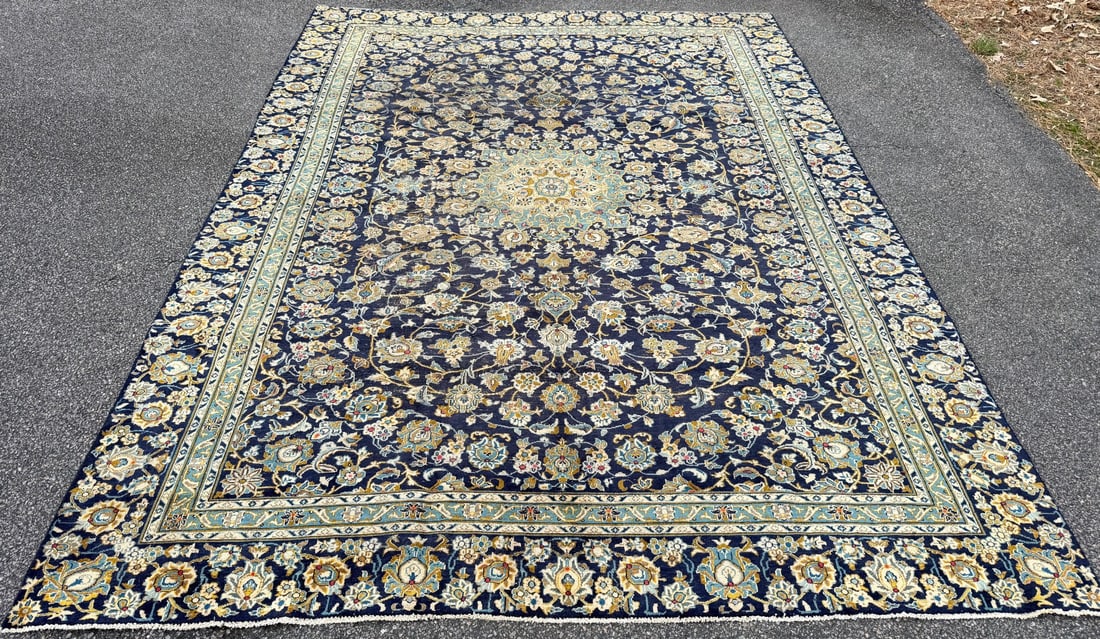 ANTIQUE PERSIAN KASHAN HAND KNOTTED RUG, 9.0 x 12.2 (274cm x 371cm) - 2