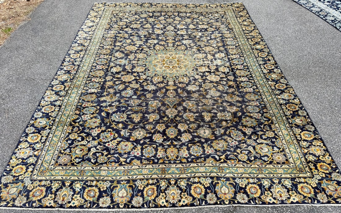ANTIQUE PERSIAN KASHAN HAND KNOTTED RUG, 9.0 x 12.2 (274cm x 371cm) - 3