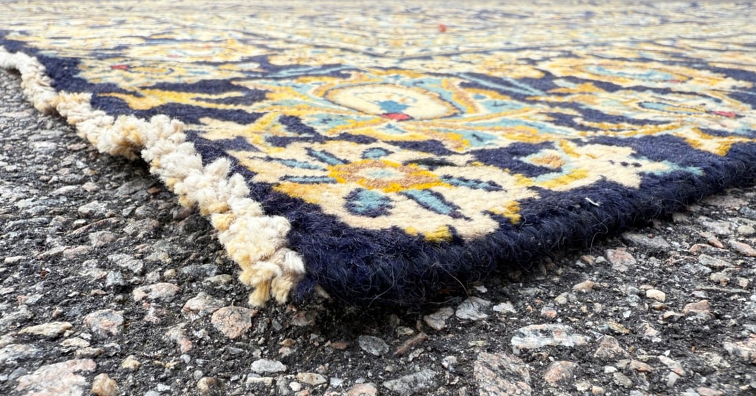 ANTIQUE PERSIAN KASHAN HAND KNOTTED RUG, 9.0 x 12.2 (274cm x 371cm) - 4