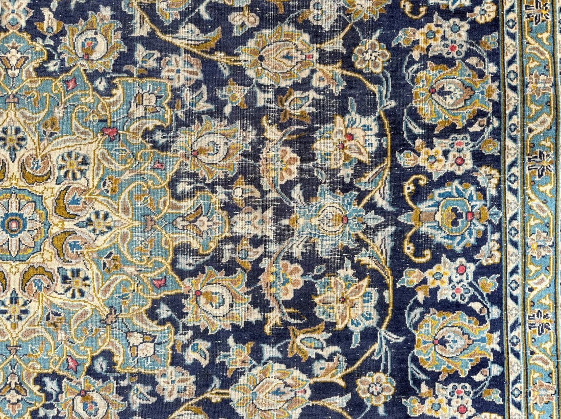 ANTIQUE PERSIAN KASHAN HAND KNOTTED RUG, 9.0 x 12.2 (274cm x 371cm) - 6