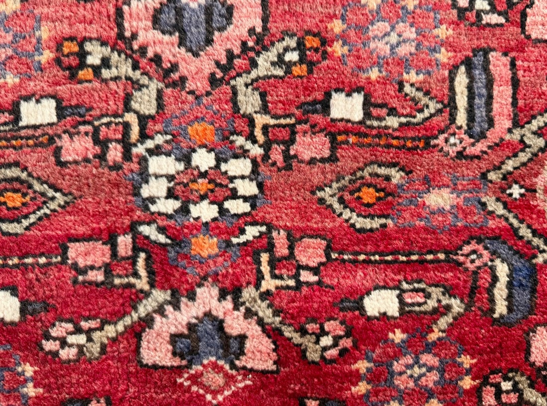 VINTAGE PERSIAN MALAYER HAND KNOTTED RUNNER, 3.10 x 10.6 (117cm x 320cm) - 4