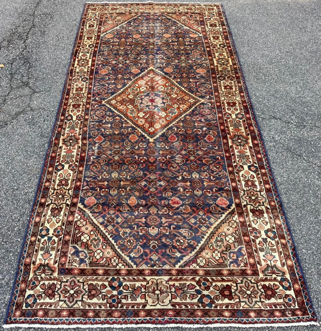 ANTIQUE PERSIAN HERIZ HAND KNOTTED RUG, 4.7 x 10.3 (140cm x 312cm) - 2