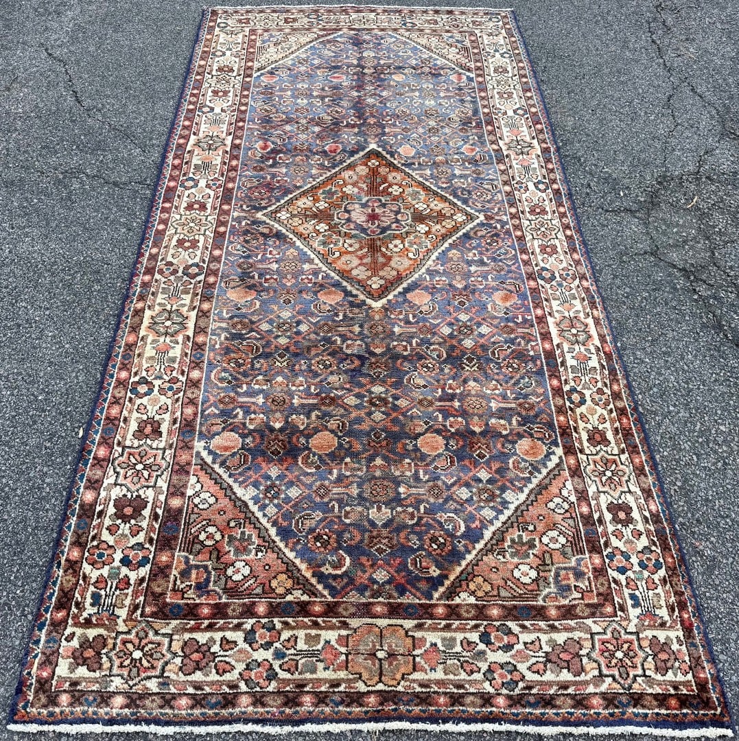 ANTIQUE PERSIAN HERIZ HAND KNOTTED RUG, 4.7 x 10.3 (140cm x 312cm) - 3