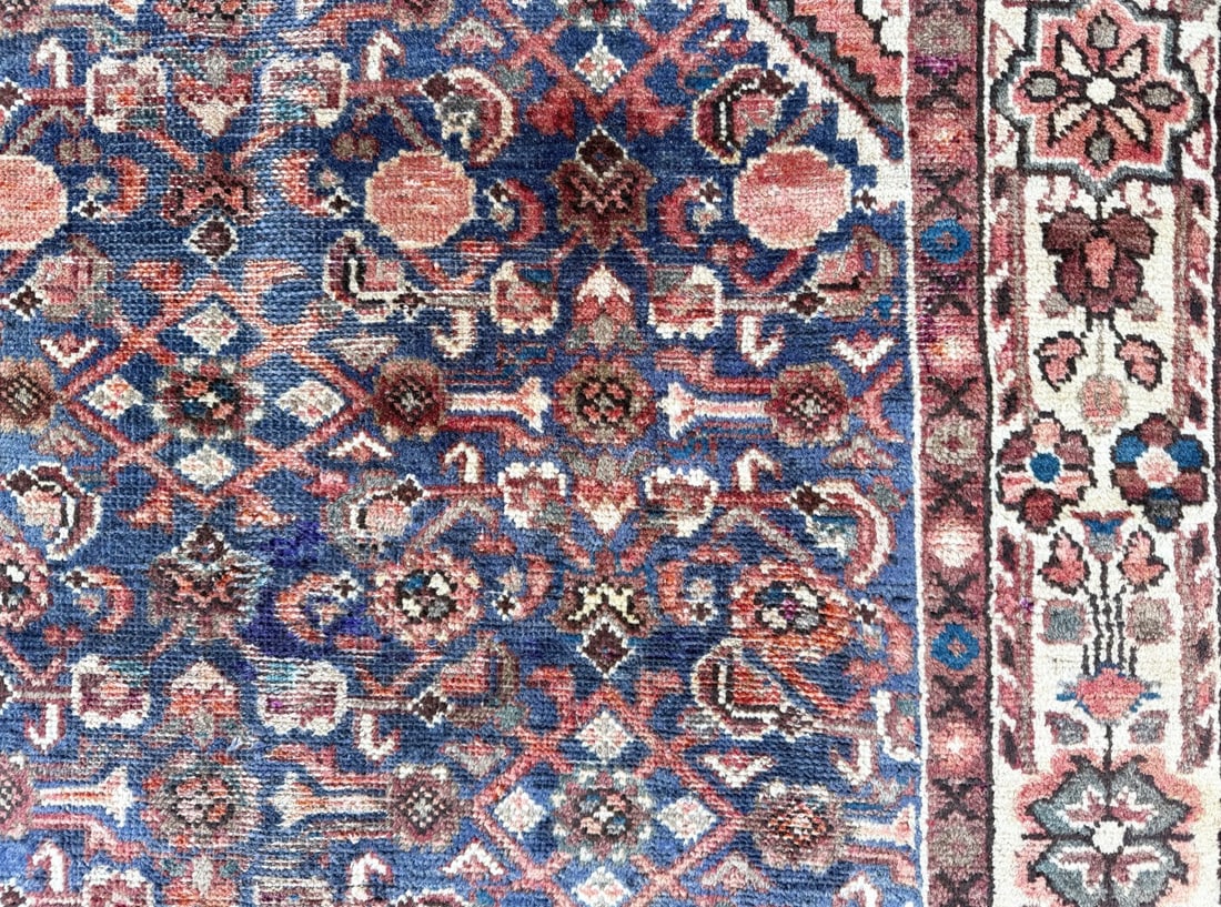 ANTIQUE PERSIAN HERIZ HAND KNOTTED RUG, 4.7 x 10.3 (140cm x 312cm) - 6