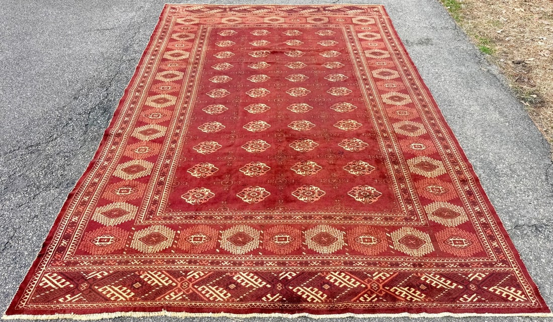 VINTAGE BUKHARA HAND KNOTTED RUG, 8.0 x 12.3 (244cm x 373cm) - 2