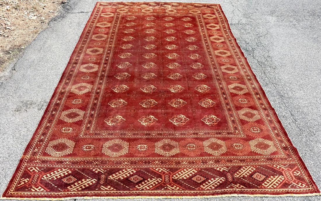 VINTAGE BUKHARA HAND KNOTTED RUG, 8.0 x 12.3 (244cm x 373cm) - 3