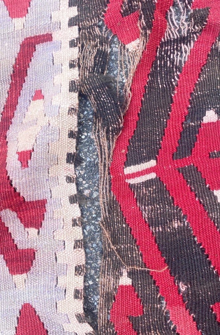 VINTAGE QASHQAI KILIM HAND KNOTTED RUG, DISTRESSED, 5.9 x 9.7 (175cm x 292cm) - 7