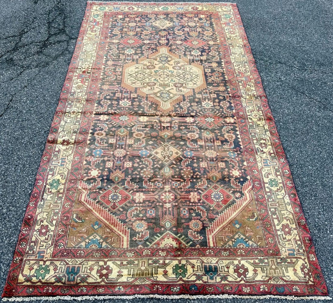 ANTIQUE PERSIAN SERAPI HAND KNOTTED RUG, 5.0 x 9.6 (152cm x 290cm) - 2