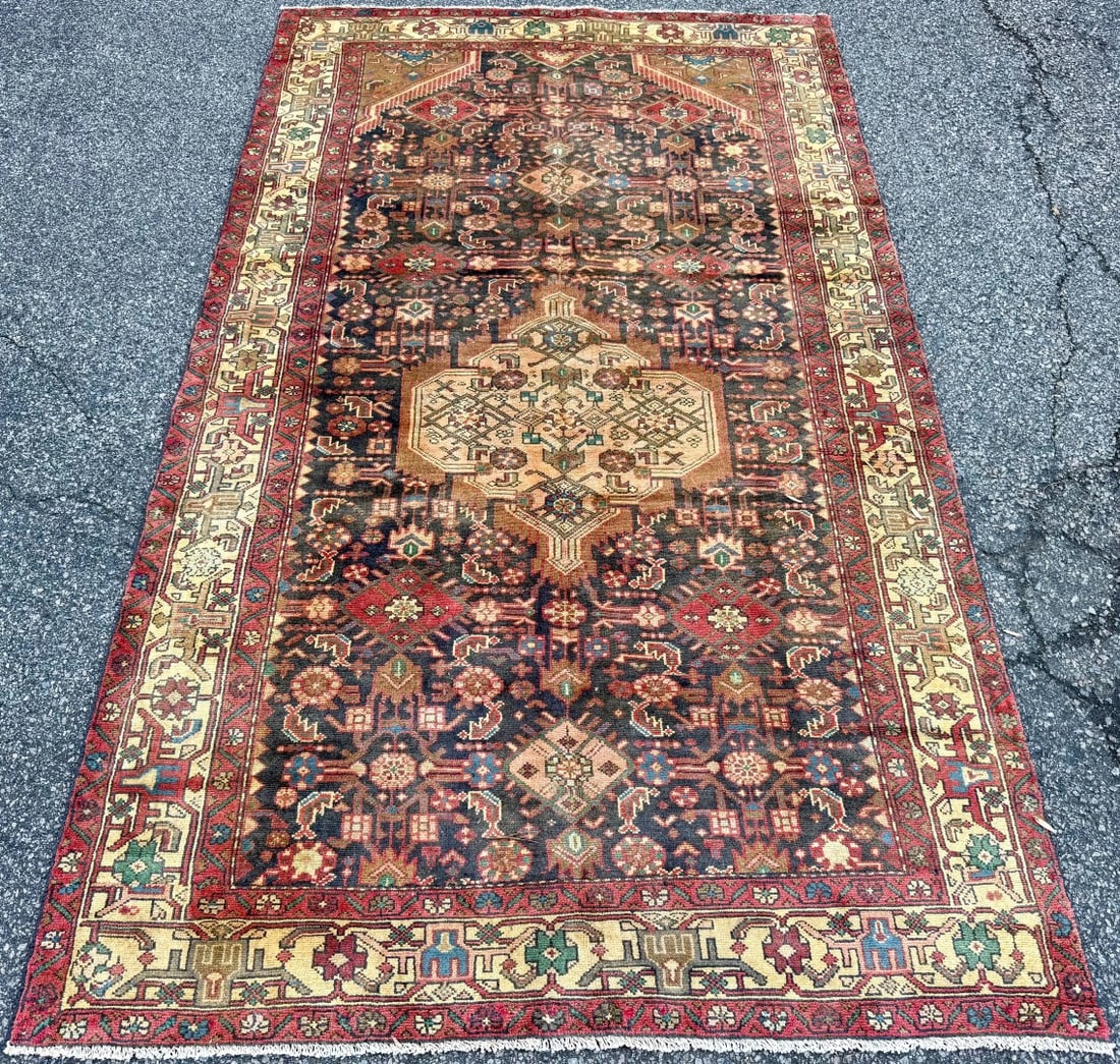 ANTIQUE PERSIAN SERAPI HAND KNOTTED RUG, 5.0 x 9.6 (152cm x 290cm) - 3
