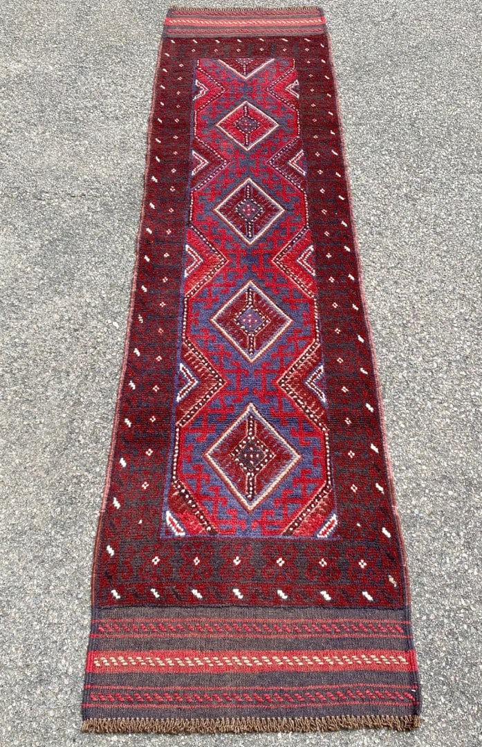 TRIBAL MASHWANI HAND KNOTTED RUNNER, NEW, 2.0 x 8.4 (61cm x 254cm) - 2