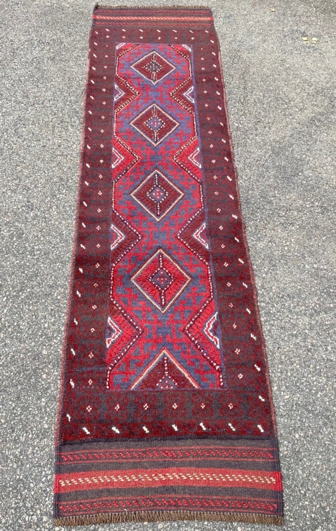 TRIBAL MASHWANI HAND KNOTTED RUNNER, NEW, 2.0 x 8.4 (61cm x 254cm) - 3