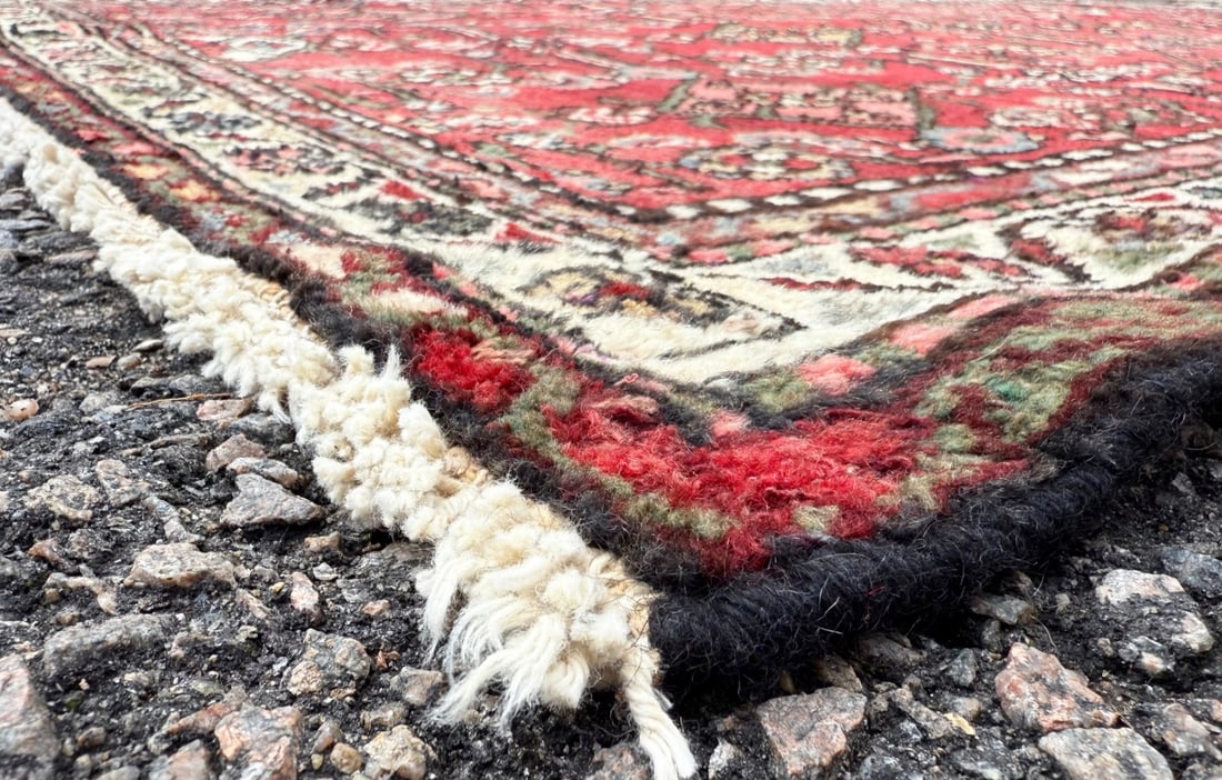 ANTIQUE PERSIAN HAMADAN HAND KNOTTED RUNNER, 3.6 x 9.0 (107cm x 274cm) - 4
