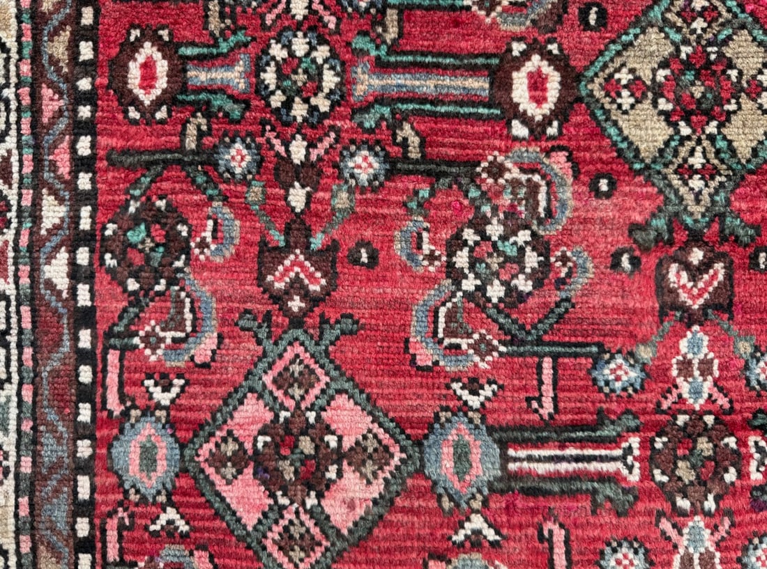 ANTIQUE PERSIAN HAMADAN HAND KNOTTED RUNNER, 3.6 x 9.0 (107cm x 274cm) - 6