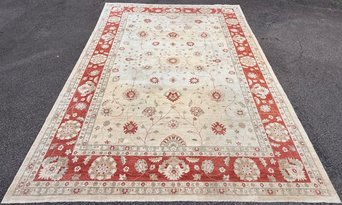 MANSION SIZED OUSHAK HAND KNOTTED RUG, 12.1 x 17.7 (368cm x 536cm) - 2