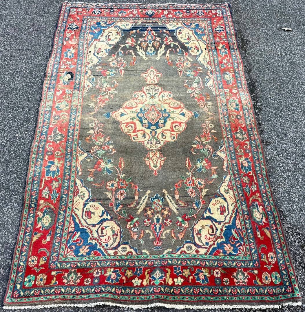 ANTIQUE PERSIAN ISFAHAN HAND KNOTTED RUG, 4.4 x 7.5 (132cm x 226cm) - 2