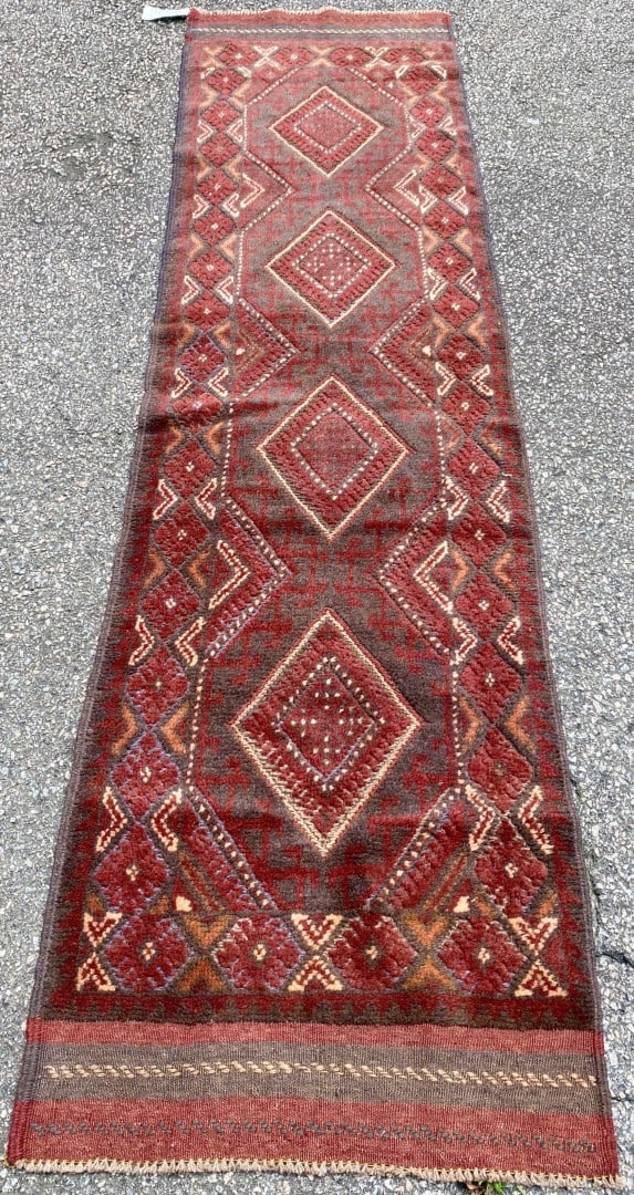 TRIBAL MASHWANI HAND KNOTTED RUNNER, NEW – 2.1 x 7.10 (64cm x 239cm) - 2