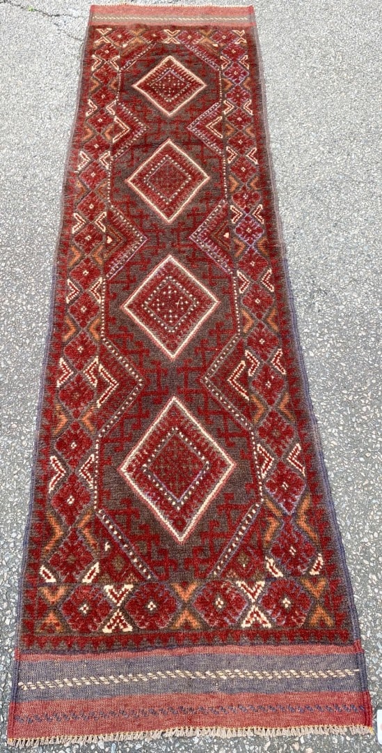 TRIBAL MASHWANI HAND KNOTTED RUNNER, NEW – 2.1 x 7.10 (64cm x 239cm) - 3