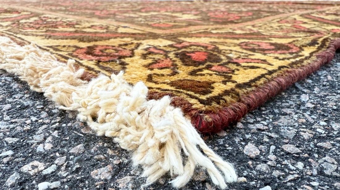 ANTIQUE PERSIAN SAROUK HAND KNOTTED RUG, 4.10 x 9.5 (147cm x 287cm) - 4