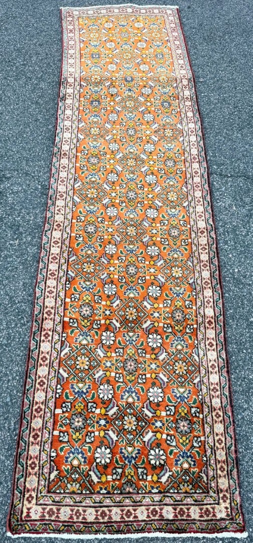 ANTIQUE PERSIAN MALAYER HAND KNOTTED RUNNER, 2.5 x 9.6 (74cm x 259cm) - 2