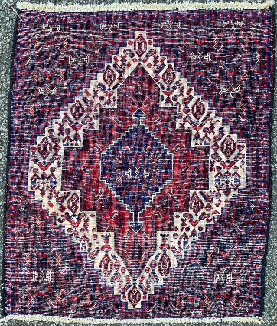 VINTAGE PERSIAN SENEH HAND KNOTTED RUG – 2.5 x 2.10 (74cm x 86cm) - 3