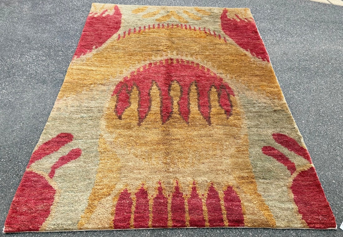 MODERN HAND KNOTTED RUG, NEW, 5.1 x 8.0 (155cm x 244cm) - 3