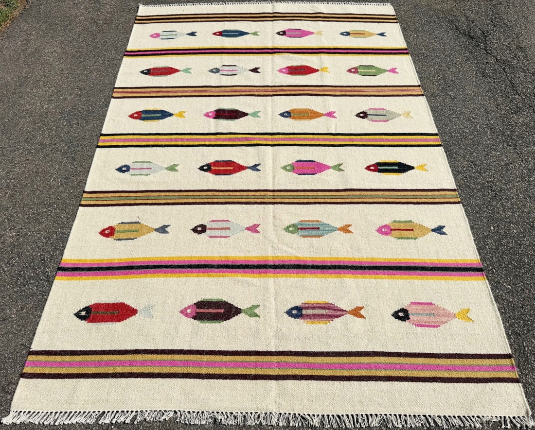 QASHQAI KILIM HAND KNOTTED RUG, NEW, 6.0 x 9.0 (183cm x 274m) - 3