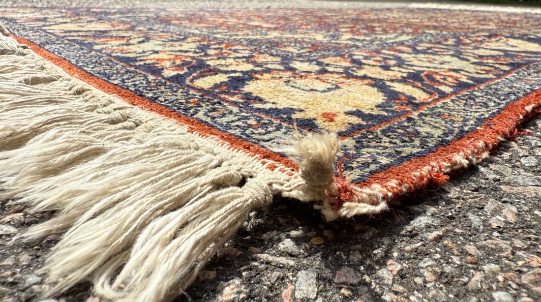 KASHMIR HAND KNOTTED RUG WITH 350+ KPSI, 2.11 x 5.2 (89cm x 157cm) - 2