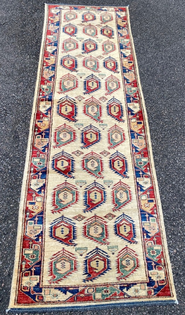 KAZAK CAUCASIAN HAND KNOTTED RUNNER, 2.8 x 8.7 (81cm x 262cm) - 2