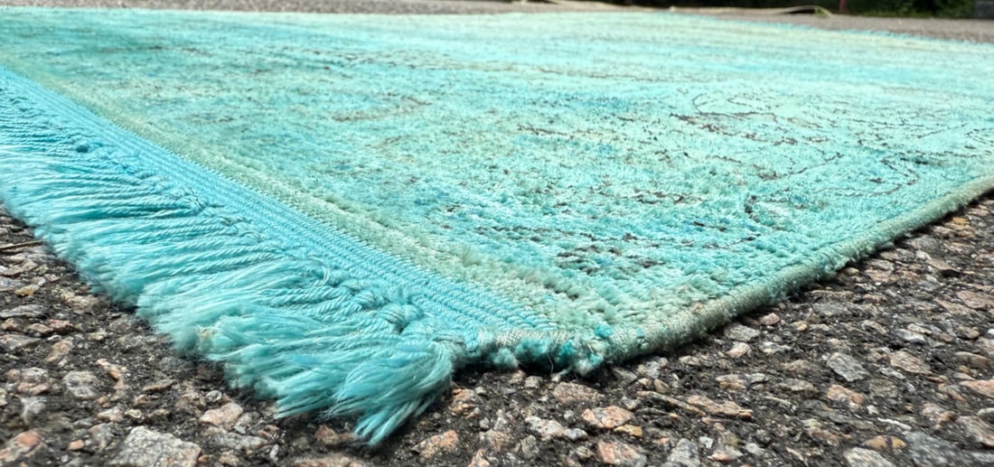 OVERDYED KASHMIR SILK HAND KNOTTED RUG WITH 200+ KPSI, 4.1 x 6.1 (124cm x 185cm) - 4
