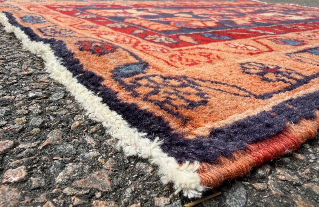 VINTAGE PERSIAN HAMADAN HAND KNOTTED PICTORIAL RUG WITH ANIMAL MOTIFS, 2.1 x 3.2 (64cm x 97cm) - 2