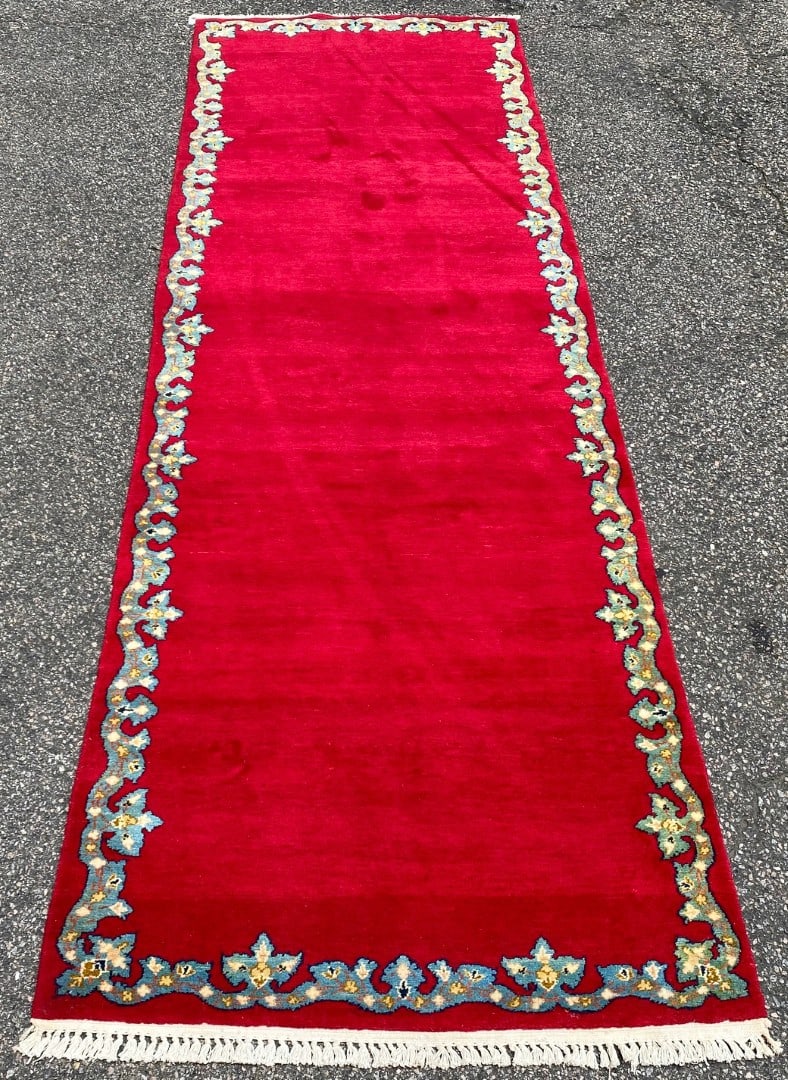 PERSIAN KASHAN HAND KNOTTED RUNNER, NEW, 3.4 x 10.5 (102cm x 317cm) - 2