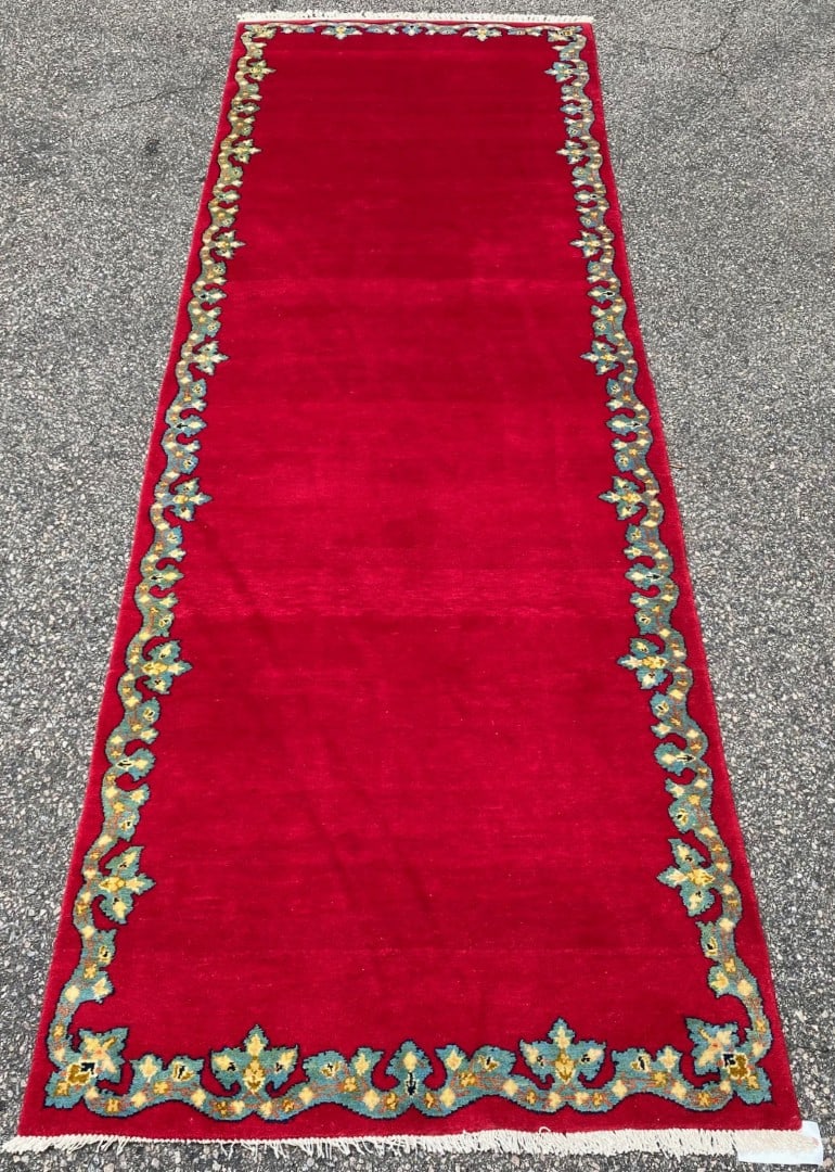PERSIAN KASHAN HAND KNOTTED RUNNER, NEW, 3.4 x 10.5 (102cm x 317cm) - 3