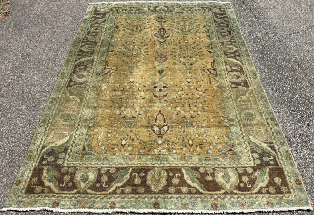ANTIQUE PERSIAN SAROUK HAND KNOTTED, 6.6 x 9.6 (198cm x 290cm) - 2