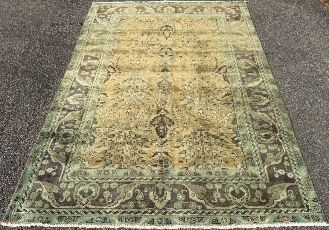 ANTIQUE PERSIAN SAROUK HAND KNOTTED, 6.6 x 9.6 (198cm x 290cm) - 3