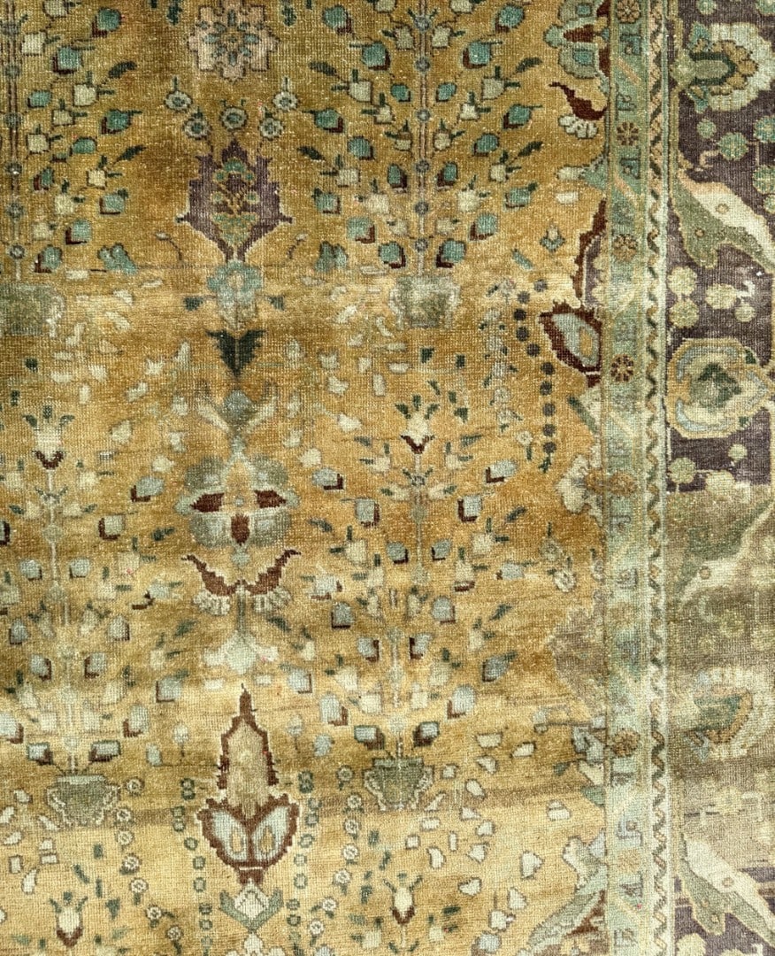ANTIQUE PERSIAN SAROUK HAND KNOTTED, 6.6 x 9.6 (198cm x 290cm) - 4