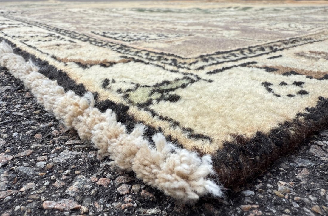 ANTIQUE ANATOLIAN OUSHAK HAND KNOTTED RUG, 9.9 x 13.0 (279cm x 396cm) - 4