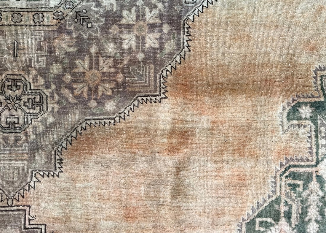 ANTIQUE ANATOLIAN OUSHAK HAND KNOTTED RUG, 9.9 x 13.0 (279cm x 396cm) - 6