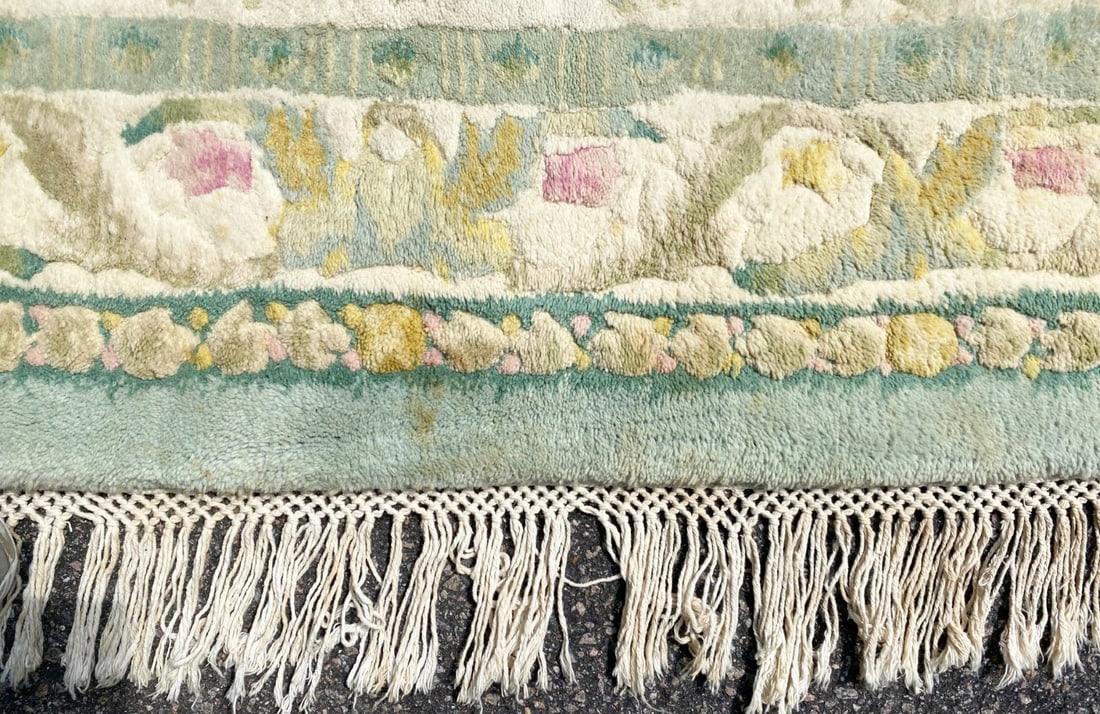 FRENCH STYLE AUBUSSON OVAL HAND KNOTTED RUG, 9.3 x 12.0 (282cm x 366cm) - 5