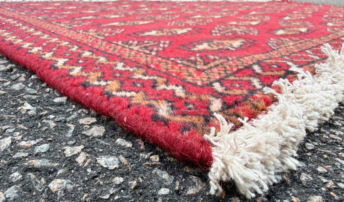 BUKHARA HAND KNOTTED RUG, 1.10 x 4.0 (56cm x 122cm) - 2