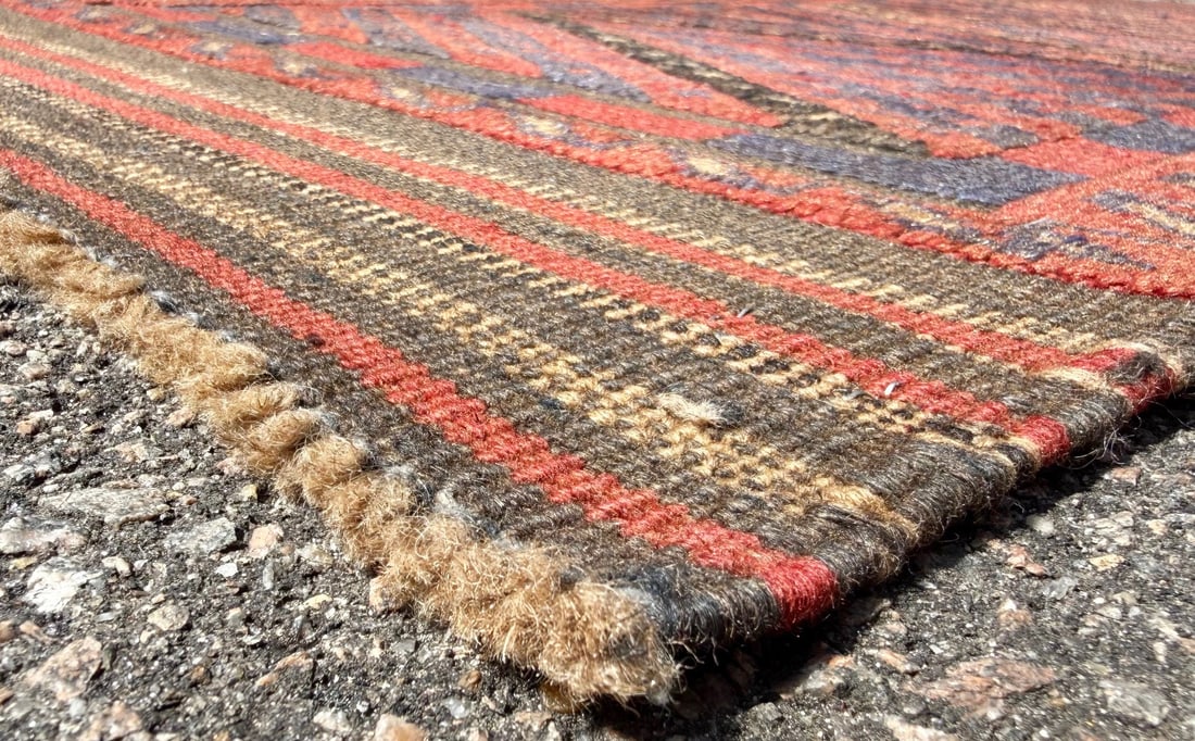 VINTAGE TRIBAL MASHWANI HAND KNOTTED RUNNER, 2.0 x 8.3 (61cm x 251cm) - 4