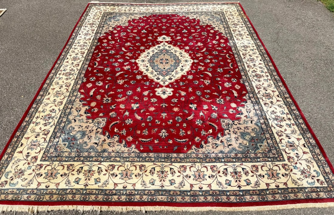 VINTAGE ISFAHAN HAND KNOTTED RUG, 9.0 x 12.5 (274cm x 378cm) - 2