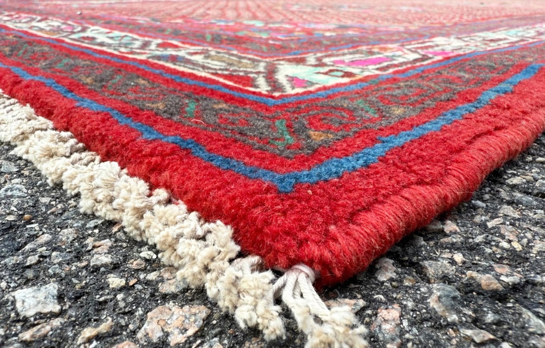 ANTIQUE PERSIAN BIDJAR HAND KNOTTED RUNNER, 3.9 x 12.0 (114cm x 366cm) - 5