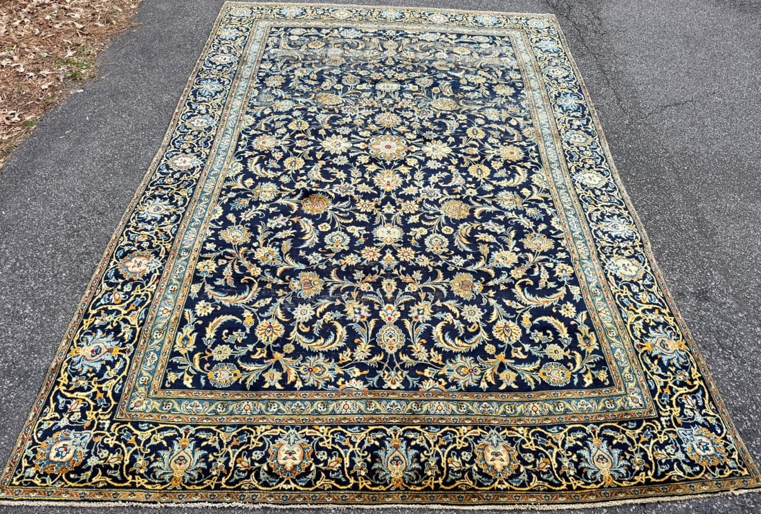 ANTIQUE PERSIAN KASHAN HAND KNOTTED RUG, 7.11 x 12.0 (241cm x 366cm) - 2
