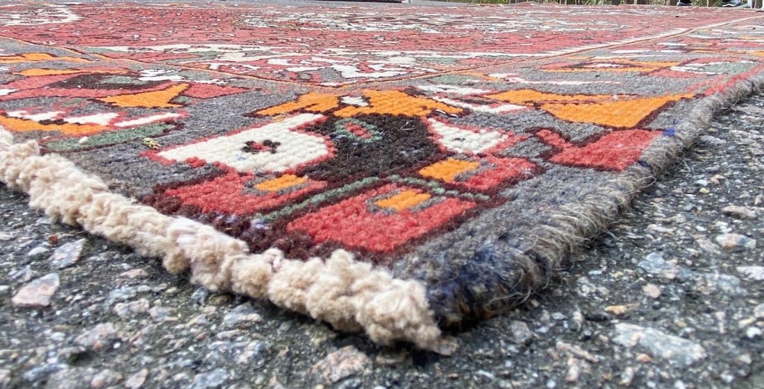 ANTIQUE PERSIAN HAMADAN HAND KNOTTED RUG, 5.0 x 9.7 (152cm x 292cm) - 4