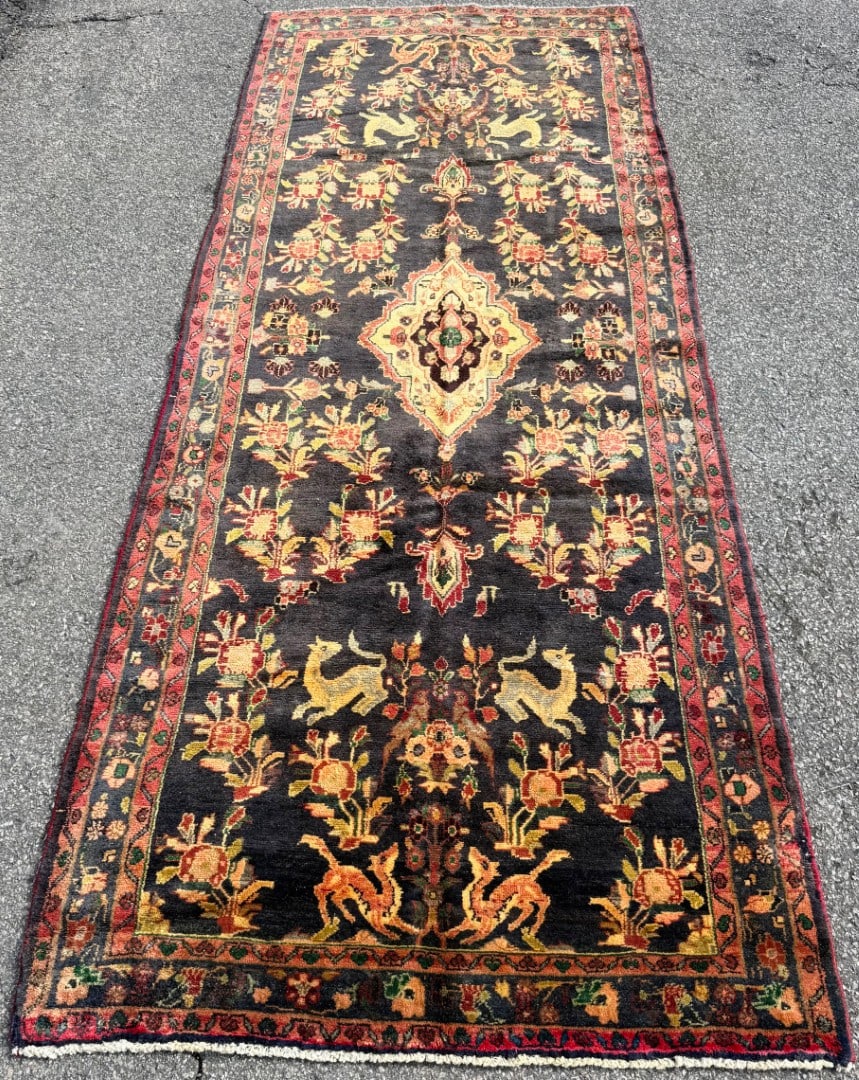 ANTIQUE PERSIAN MEHRABAN PICTORIAL HAND KNOTTED RUNNER, 4.2 x 10.7 (127cm x 323cm) - 2