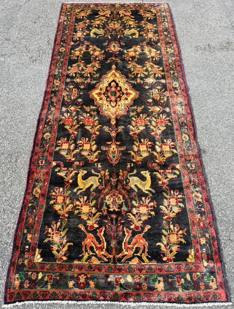 ANTIQUE PERSIAN MEHRABAN PICTORIAL HAND KNOTTED RUNNER, 4.2 x 10.7 (127cm x 323cm) - 3