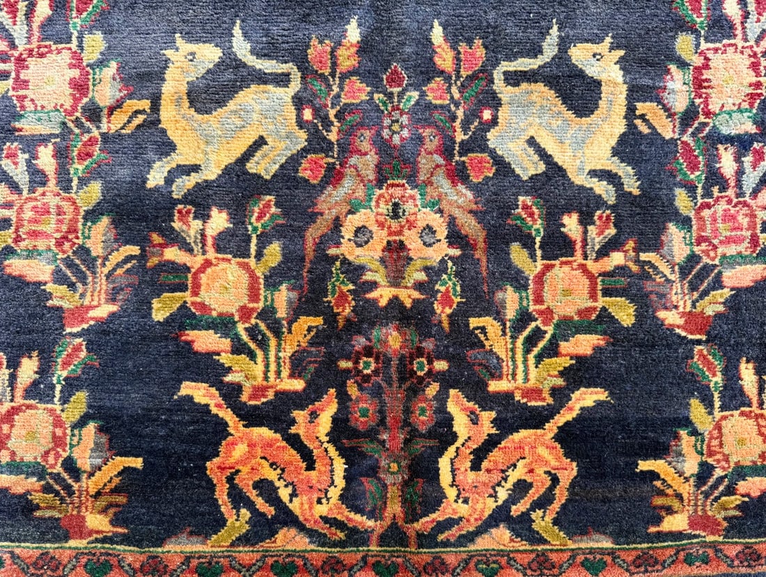 ANTIQUE PERSIAN MEHRABAN PICTORIAL HAND KNOTTED RUNNER, 4.2 x 10.7 (127cm x 323cm) - 4