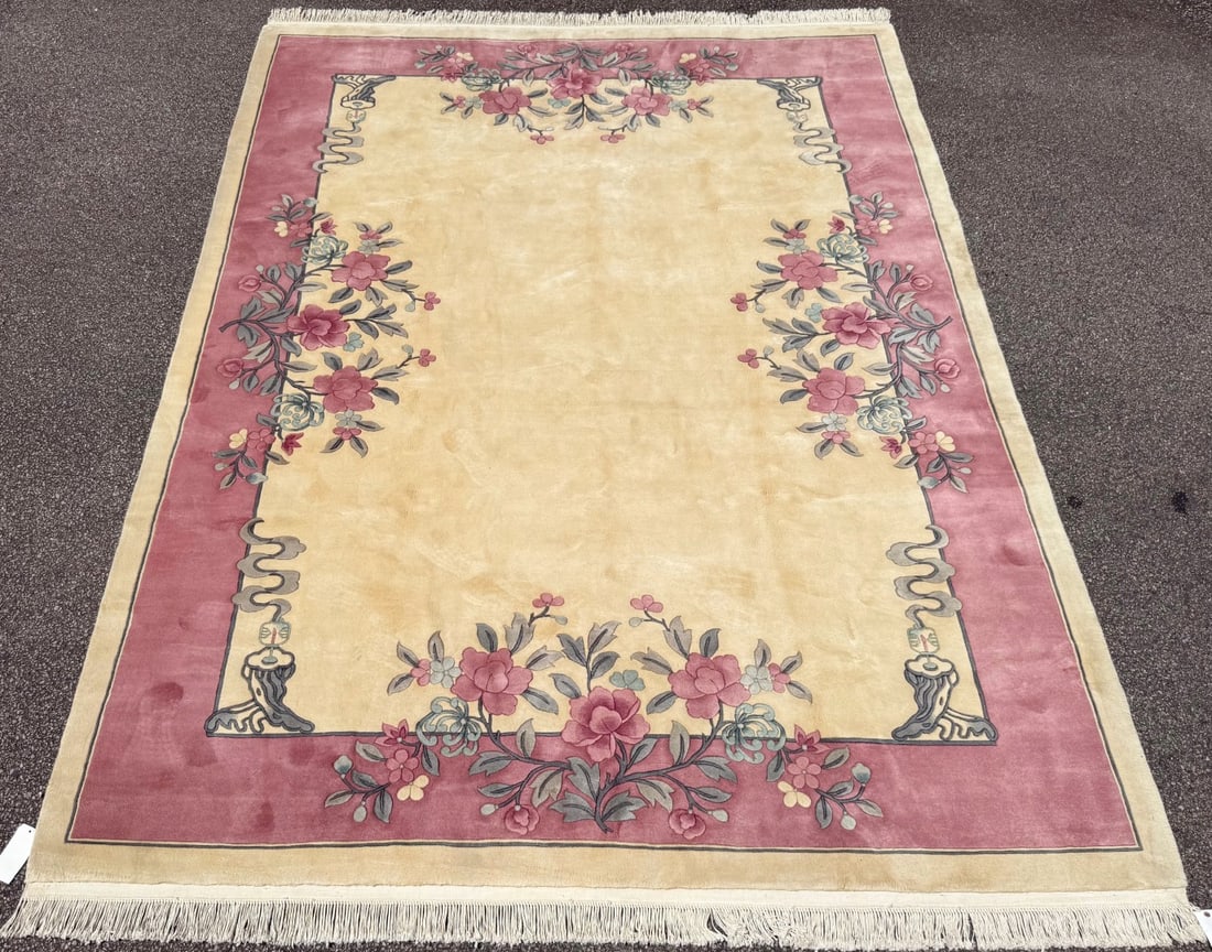AUBUSSON HAND KNOTTED RUG, 9.0 x 12.0 (274cm x 366cm) - 3