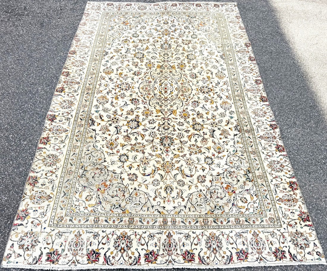 VINTAGE PERSIAN NAIN HAND KNOTTED RUG, 5.6 x 9.2 (137cm x 279cm) - 2